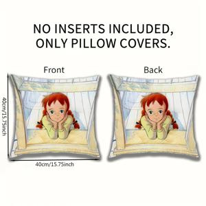 TEMU 1개 헬로 애니 양면 프린트 플러시 베개 커버, 내구성 있는 폴리에스터 소파 쿠션 케이스 (16x16