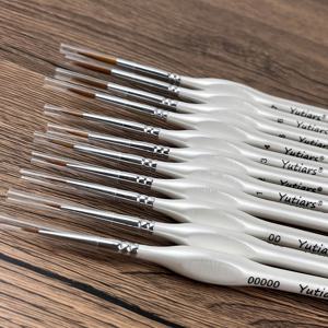 TEMU 11개 그레이 블랙 미세 디테일 브러시 키트, 호박 손잡이 - 아크릴 페인트 예술, 미니어처 페인팅 및 소형 모델링에 완벽 - 고품질, 얇고 정밀한 예술용 브러쉬, 예술가 및 취미 활동가용, 전문 페인팅 도구, 부드러운 적용, 고급 브리슬, 내구성 있는 나무 손잡이, 페인팅 액세서리, 모델 메이커, 취미 그림가