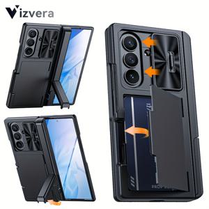 TEMU 휴일이나 생일 선물: 삼성 Z Fold 7 모바일 폰을 위한 보호 케이스, 다기능 카드 홀더, 힌지 보호, 통합 9H HD 보호 필름, 및 호환 가능한 힌지 스탠드가 있는 지갑 케이스. 디자인 품질, 장기 사용 및 휴대용으로 즐거운 시청을 보장합니다.