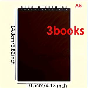 TEMU 3개 세트 전문가용 스파이럴 바인더 앨범 - 필기와 메모에 적합. 내구성 있는 블랙 커버 디자인. , 학생, 다이어리 및 창작 프로젝트에 필수품. 드로잉 및 스케치 노트북. 스파이럴 바인더 앨범. 미술 학습 용품, 다이어리 저널,노트 작성,슬림한 노트북,스타일리시 저널,오래 지속되는 노트북,고품질 종이,스케치북 노트북, 용품,학생 필수품