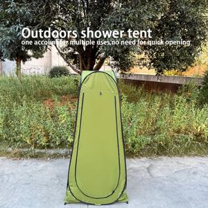TEMU 욕실 빠른 개폐형 조립 없는 샤워 텐트, 가정용 이동식 화장실 텐트, 은색 코팅 자외선 차단, 통기성, 바람 저항, 휴대성, 그리고 프라이빗 캠핑 텐트