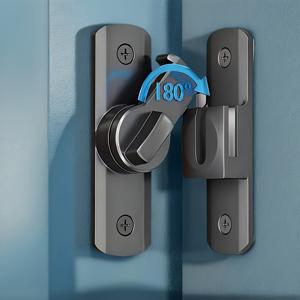 TEMU 1개 중형 보안 방범 도어락 (수동 볼트 포함, 90°/ 조절 가능) & 안티픽 메커니즘 - 상업용/주거용 강화 금속 도어락, 가정, 사무실, 차고 문용 - 표준 도어 호환, 블랙