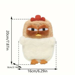 TEMU 1개 귀여운 카툰 병아리 플러시 크로스바디 백 - 가볍고 부드러운 폴리에스터 숄더백, 지퍼 클로저와 동물 프린트 디자인, 데일리, 오피스, 파티 등 다양한 용도에 적합한 여성용 멀티 액세서리, 여행 필수품,오피스 백,장난기 넘치는 디자인,트렌디 크로스바디,포근한 소재,부드러운 지퍼,컴팩트 토트,크로스바디 퍼스,패션 애호가