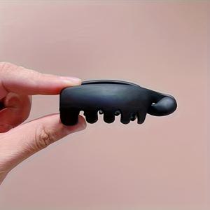 TEMU 슬립 방지 바나나 헤어 클립 - 매트 올리브 그린/블랙 프린트 타원형 헤어핀, 포니테일 & 번 고정, 빈티지 헤어 액세서리, 숏/미디엄 헤어용, 브라운 톤 (미끄럼 방지 그립, 싱글 클립)