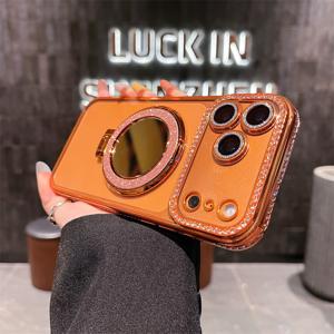 TEMU 아이폰 17 프로 맥스 AIR 17, 17 호환 크리에이티브 메이크업 미러 스탠드 폰 케이스, 안티드롭 보호 커버, 화장 액세서리,스타일리시한 휴대폰 액세서리,모던 폰 홀더,충격 방지 케이스,고품질 커버,다기능 케이스,패션에 민감한 구매자들,아이폰 사용자