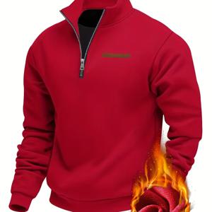 TEMU 남성용 스탠드 칼라 1/4 프론트 지퍼 롱슬리브 아웃도어 피트니스 & 하이킹 스웨트셔츠 - 습기 제거 겨울 스포츠 재킷, 단색 캐주얼 웨어 (짐, 산악 활동용) - 핸드워시 가능, 재고 있음