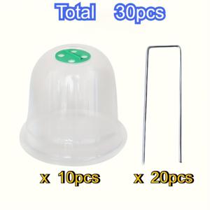 TEMU 30개 투명 식물 단열 커버 - 단열 및 보습 모종 보호 돔, 재사용 가능한 플라스틱 정원 커버 (채소, 꽃, 모종용) - 실내/외 가드닝, 모종 보호, 내구성 플라스틱에 적합