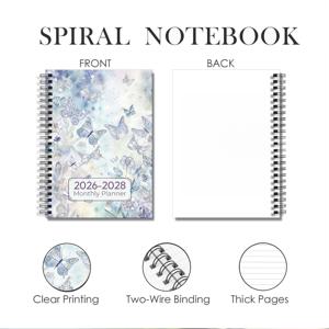 TEMU 1-본드 대리석 월간 플래너 2026-2028 - 파스텔 핑크/블루/그린/베이지 포켓 사이즈 노트북, 날짜 달력, 목표 설정, 할 일 목록 및 비밀번호 로그, 학교, 직장, 여행 플래너 (5.5x8.3cm)