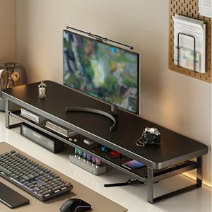 TEMU 1개 컴퓨터 모니터 스탠드, 책상 서랍 정리대, 이중 레이어 리프트업 데스크 라이저, 풀아웃 트레이 포함, 다기능 수납 선반, 작업 공간 정리,사무실 저장 솔루션,컴팩트 오거나이저,리프트업 디자인,고품질 스탠드,내구성 있는 정리함,모니터 높이 조절 스탠드,전문가용 작업 공간|컴퓨터책상|모니터받침대