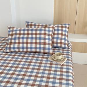 TEMU 면 100% 베개커버 2개 시원한 공기 질감의 고품질 소재로 제작된 침실 소파 홈 데코 커버, 충전재 없음, 세탁기 세탁, 사계절용 침구, 체크 패턴, 면 소재, 물감 프린트, 따뜻하고 세련된 수면 고급 베개커버