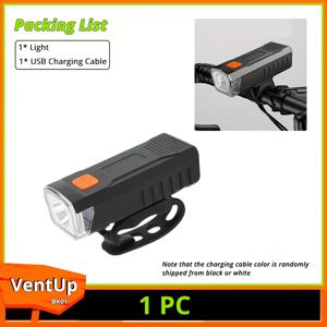 TEMU 1pc 충전식 자전거 헤드라이트, USB 자전거 조명, LED 다기능 손전등, 쉬운 설치, 자전거, 남성, 여성, 도로, 야간骑行에 적합