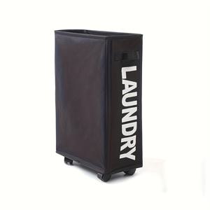 TEMU 1개 풀리 옥스포드 천 싱글 그리드 더러운 옷 바구니, 옷 보관 상자, 침실 틈새에 사용할 수 있는 잡다한 물건들. 대용량 다기능 휠이 달린 저장 바구니, 접이식 이동형 세탁물 바구니 저장 바구니, 기숙사, 집, 체육관, 크리스마스 홈 장식, 침실, 세탁실 보관 및 정리에 적합