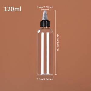 TEMU 20개 100ml/120ml 플라스틱 리필 가능 병 PET 오일 드로퍼 병 탑 캡 타투 잉크 용기 뾰족한 젤 병 스퀴즈 드롭 병 플라스틱 병 PET 디스펜싱 니들 팁 병