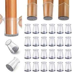 TEMU 24개 블랙 의자 다리 보호대 - 스크래치 방지, 쉬운 슬라이드 가구 캡, 펠트 패드, 소음 감소, 가정 및 사무실 사용을 위한 다기능, 의자 다리 바닥 보호대, 의자 다리 바닥 보호대|쉬운 청소 재료|실리콘 구조, 의자 다리 바닥 보호대