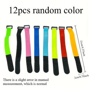 TEMU 12개 다색 탄성 로드 밴드 - 내구성 있는 나일론 스트랩과 안전 클립, 캐스팅 및 스피닝 낚싯대용 - 장비 정리 및 보호 필수 낚시 액세서리