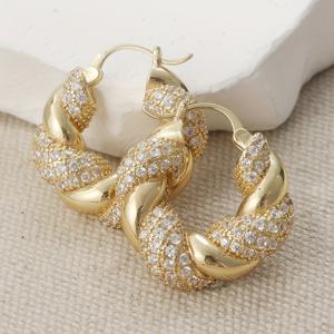 TEMU 요요 여성용 크로스 후프 귀걸이 - KC 골드 도금 구리 합성 지르코니아, 웨딩, 파티, 데일리 홀더 - 세련된 크로스 디자인의 연중 내내 화려함, 여성을 위한 완벽한 크리스마스 선물, 패션 액세서리, 정교한 스타일, 공식 행사용, 고급 마감, 고급스러운 후프, 패션 감각 있는 여성들을 위한 소품