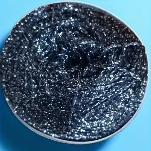 TEMU 1롤 반짝이는 블랙 스타리 나이트 실 - 2mm 두께 DIY 크로셰 & 아미구루미, 직조, 제작용 - 글리터 폴리에스터 공예 실 (100g) - 모든 크로셰 훅과 호환