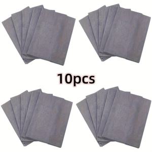 TEMU 10개입 매직 클리닝 천 - 잔여물 없는 유리 및 거울 타월, 내구성 좋은 폴리에스터 혼방, 주방, 욕실, 자동차, 다용도 표면 사용에 적합 - 회색, 차량 디테일링, 효율적인 닦기, 재사용 가능, 고품질 원단, 흡수성 소재