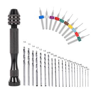 TEMU 미니 알루미늄 핸드 드릴 합금강 드릴로 설정된 미니 드릴 비트 공예 조각을위한 로타리 도구 DIY 목공 플라스틱 쥬얼리 수지 또는 모델 제작