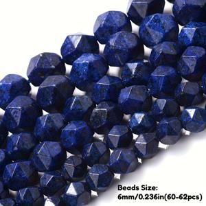 TEMU 35-62pcs 청색 라피스 라주리 천연 돌 비드 루즈 스페이서 비드, DIY 팔찌 목걸이 액세서리 제작을 위한 6/8/10mm