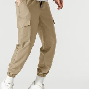 TEMU 남성용 캐주얼 카고 팬츠, 끈 조절 허리 - 올리브 그린, 다용도 포켓, 신축성 없는 원단, 야외 활동에 완벽, 조절 가능한 허리밴드, 폴리에스터 카고 팬츠