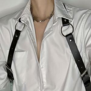 TEMU 1pc 남성 패션 리벳 서스펜더, 조절 가능한 PU 가죽 스트랩, 일상 생활과 여행용