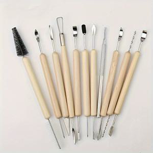 TEMU 11개 세트 아트 취미 DIY 점토 도구 냉각 포셀린 폴리머 클레이 몰드 조형 도구 모델링 도구 세라믹스 및 도자기용