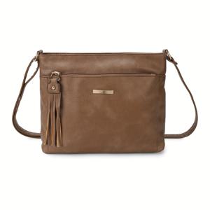 TEMU 빈티지 크로스바디 가방, 다용도 PU 가죽 숄더백, 타셀 장식, 여성용 매신저 백