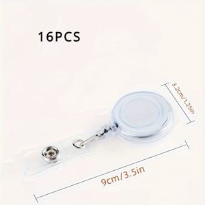 TEMU 16팩 ABS 리트랙터블 배지 릴 벨트 클립 포함 - 내구성 있는 ID & 키 카드 홀더 간호사, 교사, 학생 및 사무직원을 위한 다용도 리트랙터블 배지 홀더 릴