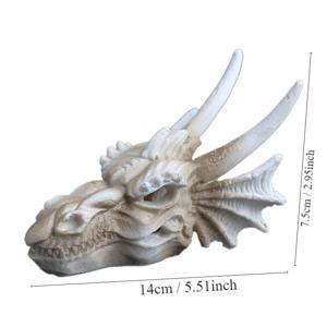 TEMU 1개 빈티지 드래곤 해골 레진 조각상 - 복잡한 뿔 & 이빨이 있는 고딕 테이블탑 장식, 브라운/ - 가정, 사무실, 할로윈, 크리스마스, 할로윈 장식, 사무실 장식, 섬세한 조각, 홈 데코레이터