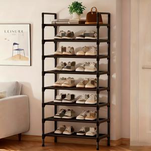 TEMU 8단 신발 정리대, 현관, 복도, 거실, 침실에 적합, 간편한 조립 및 분리 가능, 공간 절약형! 금속 및 플라스틱 재질, 바닥 설치형, 높이 16cm, 파이프 직경 8mm, 하중 6kg, 신발 수납 정리함, 신발 보관