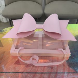 TEMU 1-팩 꽃과 케이크 선물 상자 투명 PVC 창 꽃꽂이 및 과자 용 다재다능한 종이 상자 크리스마스, 추수감사절, 데이, 어머니의 날 및 특별 행사