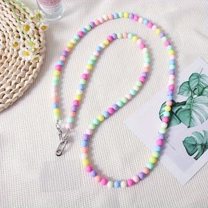 TEMU 1개의 화려한 구슬 무지개 휴대폰 체인, 캔디 컬러 롱 액세서리, 클래스프가 있는 범용 크로스바디 & 백팩 펜던트, 아크릴(PMMA) 소재, 친구 선물
