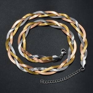 TEMU 1pc ZEADEAR 여성 패션 트리플 컬러 뱀 체인 목걸이, 클래식한 빛나는 스테인리스 스틸, 일상 및 파티 행사에 적합한 다용도 목걸이