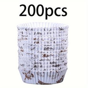 TEMU 200개 딸기 & 풍차 패턴 베이킹 컵 - 내열성, 방유 종이 라이너, 빵, 케이크, 퀴쉬용, 가정용 주방 및 레스토랑에 완벽, 베이킹 액세서리 | 축제 주방용품 | 방유 라이너