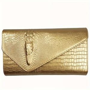 TEMU 여성을 위한 멋진 금색 인조 가죽 클러치, 자석으로 닫히는 대용량velopse 가방, 패션적인 어깨 체인 크로스바디 지갑,velopse 클러치 가방 | 인장 디자인 | 인조 가죽 가방