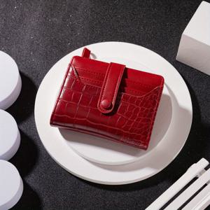 TEMU 심플 패턴 숏 지퍼와 코인 퍼스 버클이 있는 대용량 패셔너블 지갑