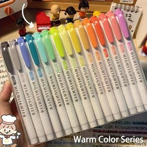 TEMU 15개입 더블 엔드 형광펜, 듀얼 팁 미세 색상 형광 마커 펜, 컬러링, 밑줄, 용, 굵은 & 가는 팁, 학습용품,시험 준비,미세한 팁 마커,듀얼 팁 마커,빠른 건조 잉크,번짐 없는 잉크, 펜,컬러링 마커,교사들,플래너