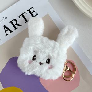 TEMU 귀여운 니트 토끼 이어폰 케이스, TPU 소재, 금속 버튼이 있는 무선 이어폰 보호대, for AirPods Pro/Pro2/Pro3/2와 호환 가능, 작고 매력적인 디자인