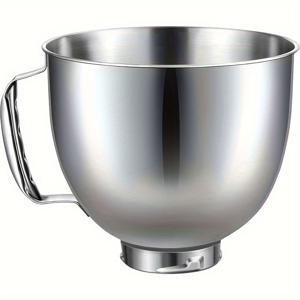 TEMU 1개 호환 키친에이드 믹싱 볼, 304 스테인리스 스틸 믹싱 볼 교체용, 키친에이드 4.5/5 쿼트 틸트헤드 스탠드 믹서용, 미끄럼 방지 핸들 디자인