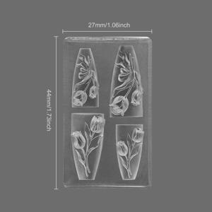 TEMU 3D 튤립 네일 아트 몰드 - 살롱 & 홈 매니큐어용 정교한 꽃 디자인, 내구성 있는 네일 장식 도구, 여성용 네일 폴리쉬와 호환 쉬운 사용, 우아한 네일 디자인, 고품질 몰드