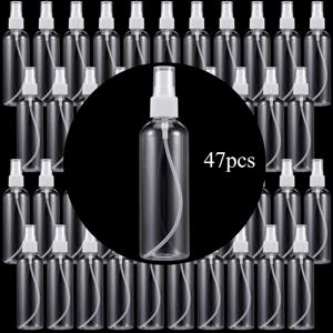 TEMU 47개 100ml 미니 리필 스프레이 병 - 여행, 향수, 쿨링 미스트, 화장품 및 청소용액에 이상적, 투명 및 검정 옵션, 향수 리필 병