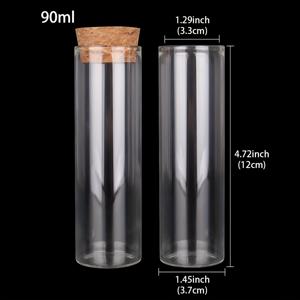 TEMU 6개 세트 3.7cm 직경 50ml/70ml/90ml 투명 유리 시험관 코르크 마개 포함, 빈 유리병 및 항아리, 공예 및 웨딩 선물용