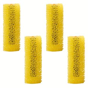 TEMU 4개 패키지 4인치 텍스처 페인트 롤러 슬리브, 가정용 벽 페인팅을 위한 전문적인 플라스틱 스폰지 브러시 커버, 노란색