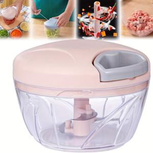TEMU 500/900ml 수동 다지기 가정용 마늘 양파 마셔 식품 채소 빠른 절단 고기 분쇄기 주방 도구 액세서리|마늘다지기