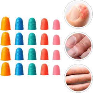 TEMU 20개 내구성 있는 고무 손가락 보호대, 재사용 가능한 소프트 플라스틱 핑거 코트, 종류 분류용, 사무실 사용, 다기능 천연 고무 빨대 팁, 다양한 사이즈와 색상, 소형 고무 손가락 커버, 일회용 고무 손가락 그립, 고무 손가락 끝