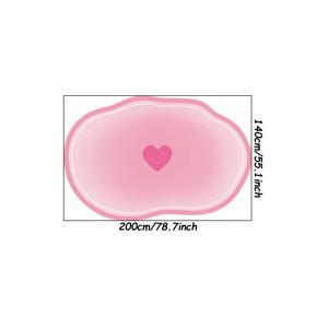 TEMU 1pc, 핑크 그라데이션 하트 패턴 지역 러그, 소프트 카시미어 플러시, 미끄럼 방지 세탁 가능한 뒷면, 1100g/m², 4.3mm 두께, 대형 비정형 디자인, 폴리에스테르 100%, 기계 세탁 가능, 거실, 침실, 실내 사용