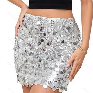 TEMU BK122307 시퀸 여성 드레스 반짝이 미니 스트레치 바디콘 크리스마스 이브 파티 글리터 스커트