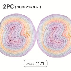 TEMU 2개 세트 그라데이션 케이크 실 볼 - 스웨터, 스카프, 모자, 핸드 니팅, 크로셰, 미디엄 파인 니트용