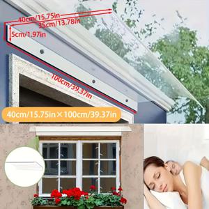 TEMU 39.4인치/31.5인치 문 창 커버, 투명한 비 우산, 지원 필요 없음, 4계절 자외선 보호, 정원, 포치 및 창 보호에 적합, 지붕 차단
